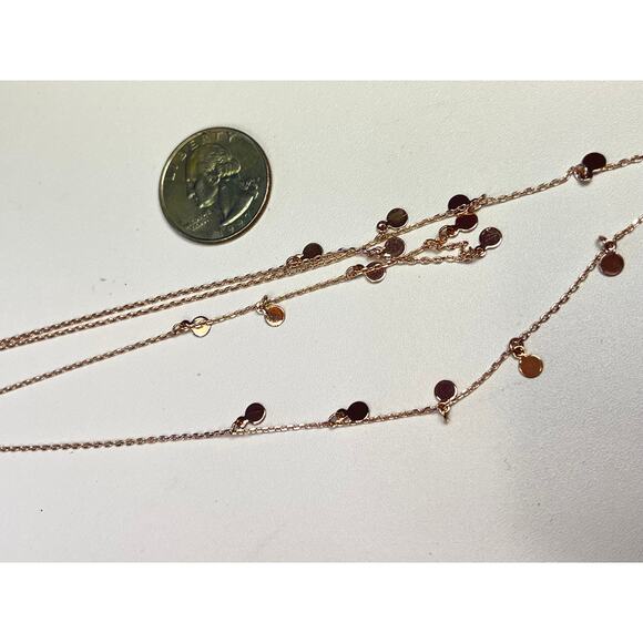 Rose Gold Tone Dainty Multi-Layer Necklace - Picture 7 of 8